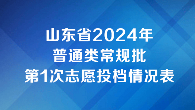 山东省2024年普通类常规批第一次志愿投档情况表